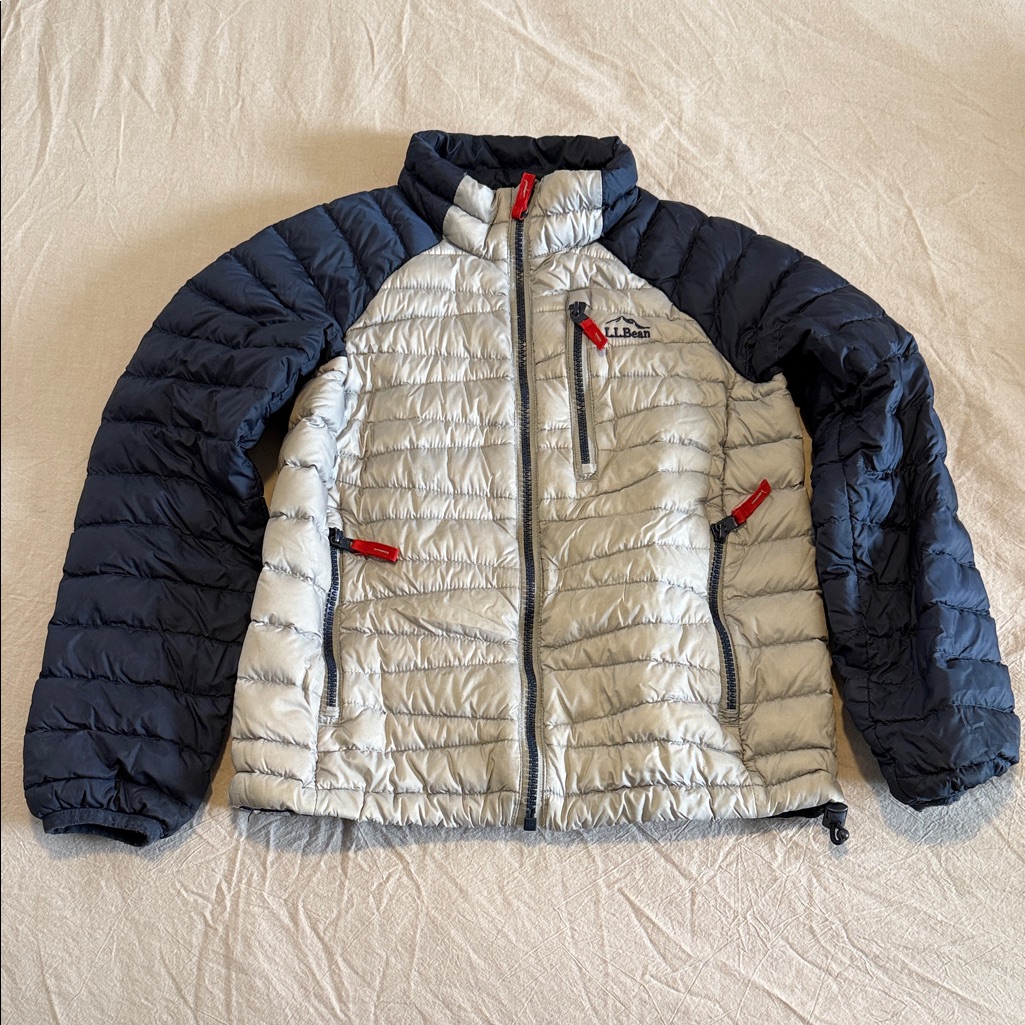 L.L. Bean Kids Navy And Gray Puffer Jacket